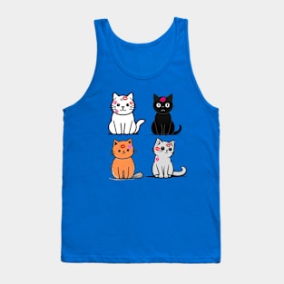 Cat Kisses - Cute Cat Lipstick Design Tank Top